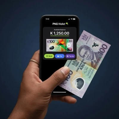 PIN app showing a Kina transfer