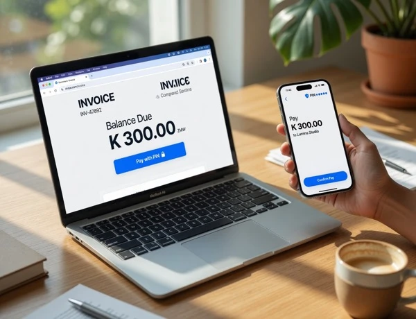 PIN app bill payment and invoice screen