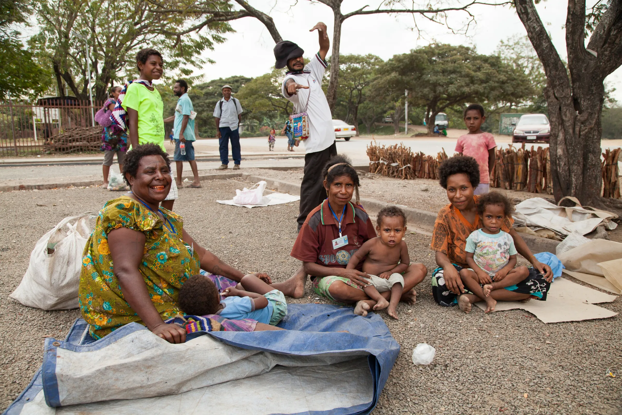 Community members at Gerehu Market