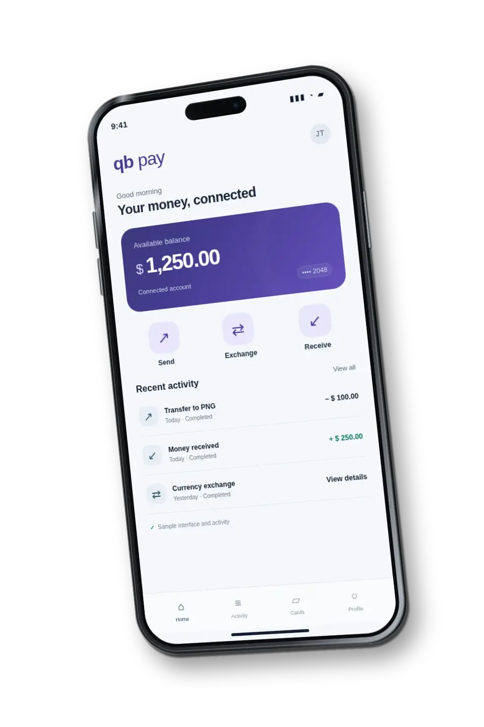 QB Pay wallet concept on a phone